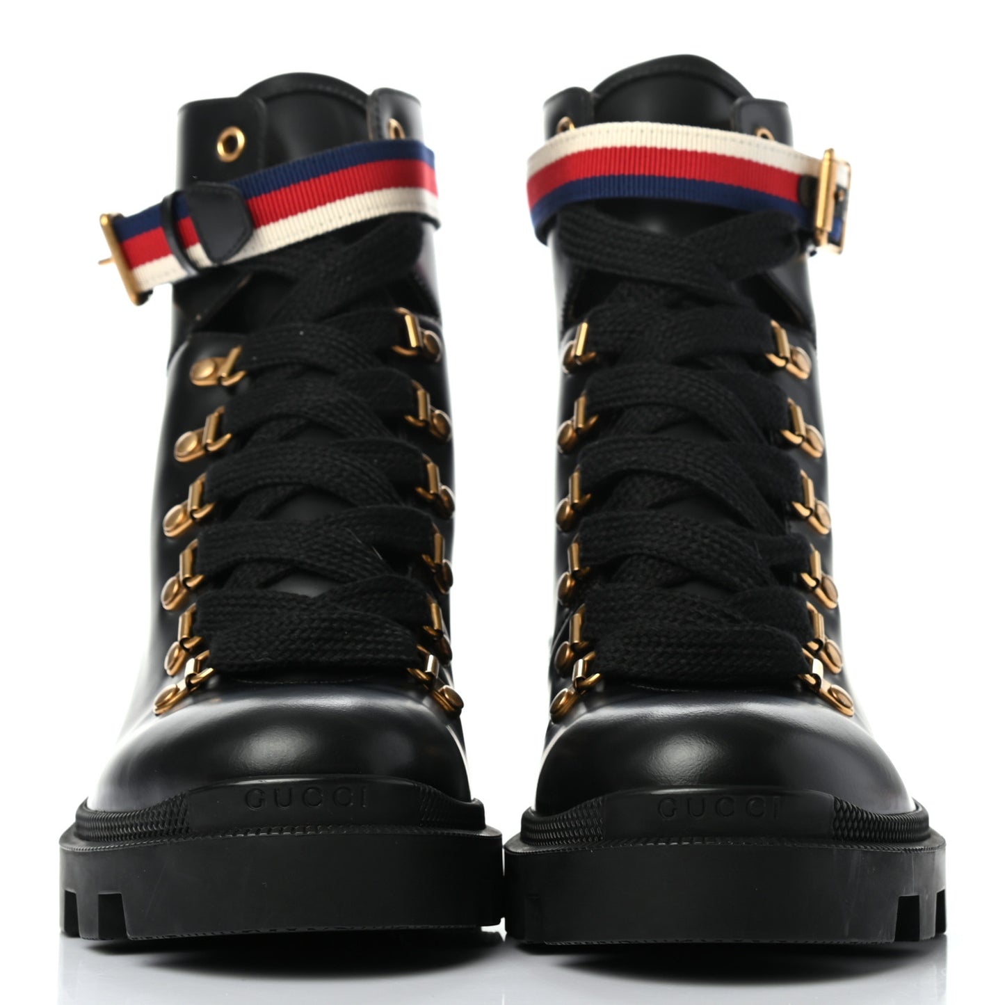 Calfskin Sylvie Web Womens Lace Up Combat Boots 39 Black