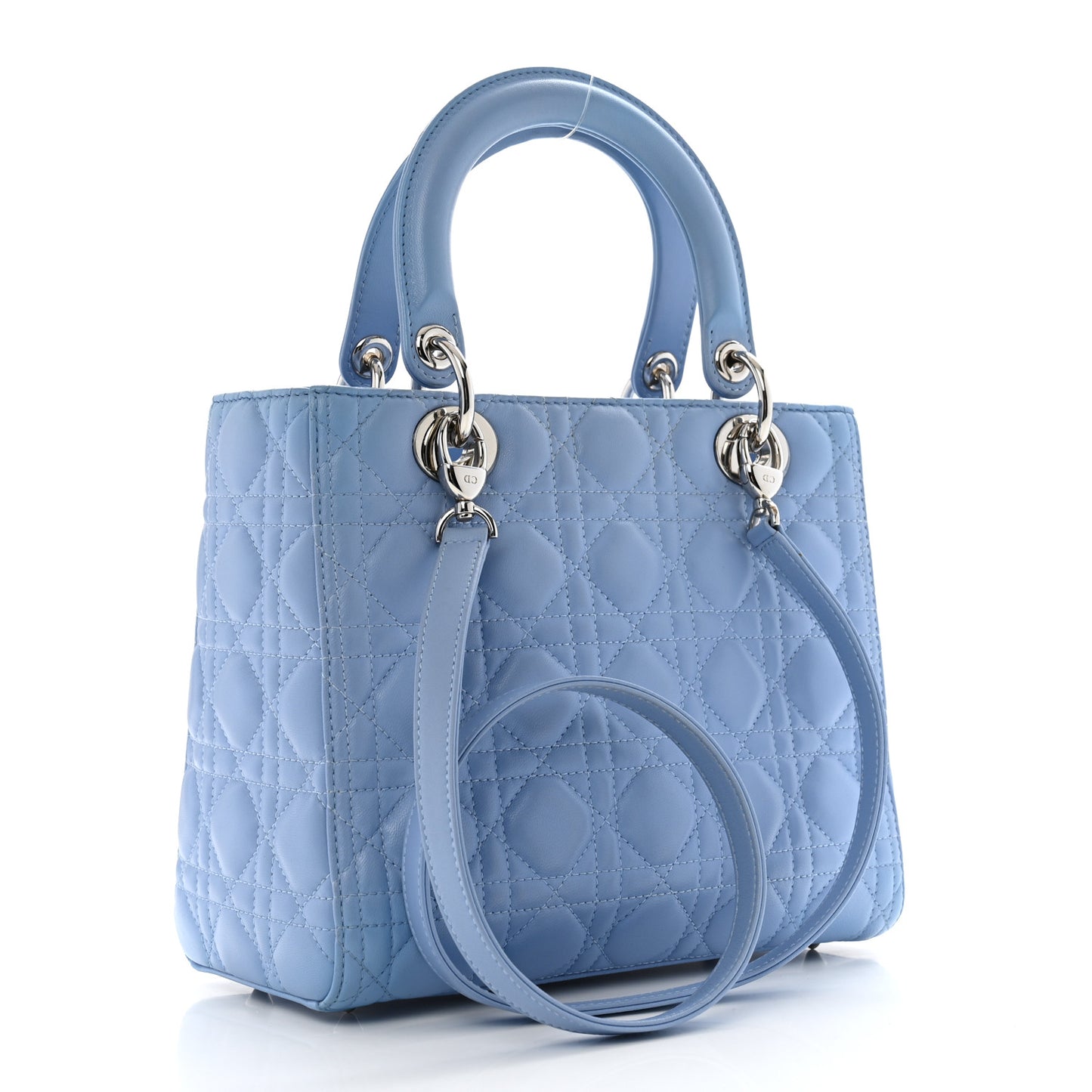 Lambskin Cannage Medium Lady Dior Light Blue