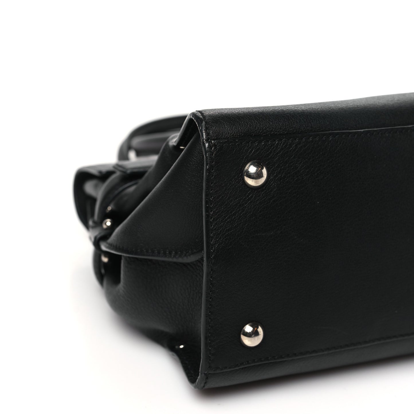 Calfskin Gancini Top Handle Satchel Black