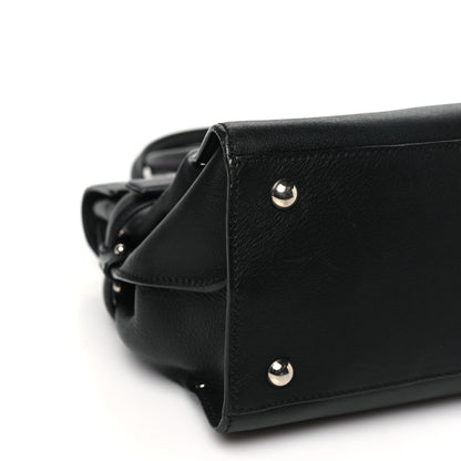 Salvatore Ferragamo Calfskin Gancini Top Handle Satchel Black 8 of 11