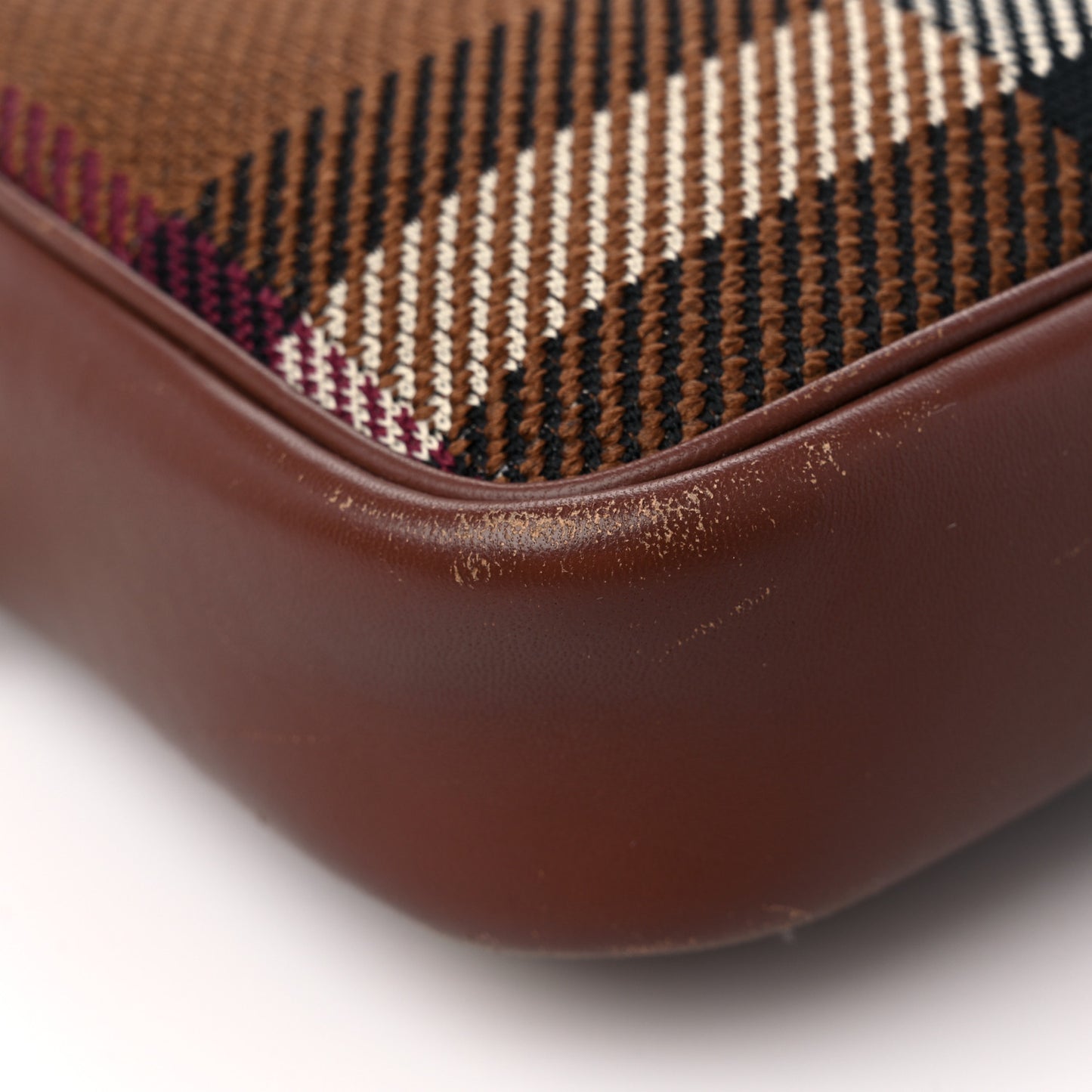 Calfskin Check Small Lola Camera Bag Dark Birch Brown
