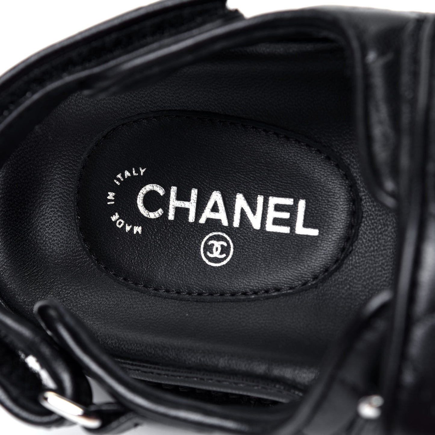 Lambskin Velcro Dad Sandals 35 Black
