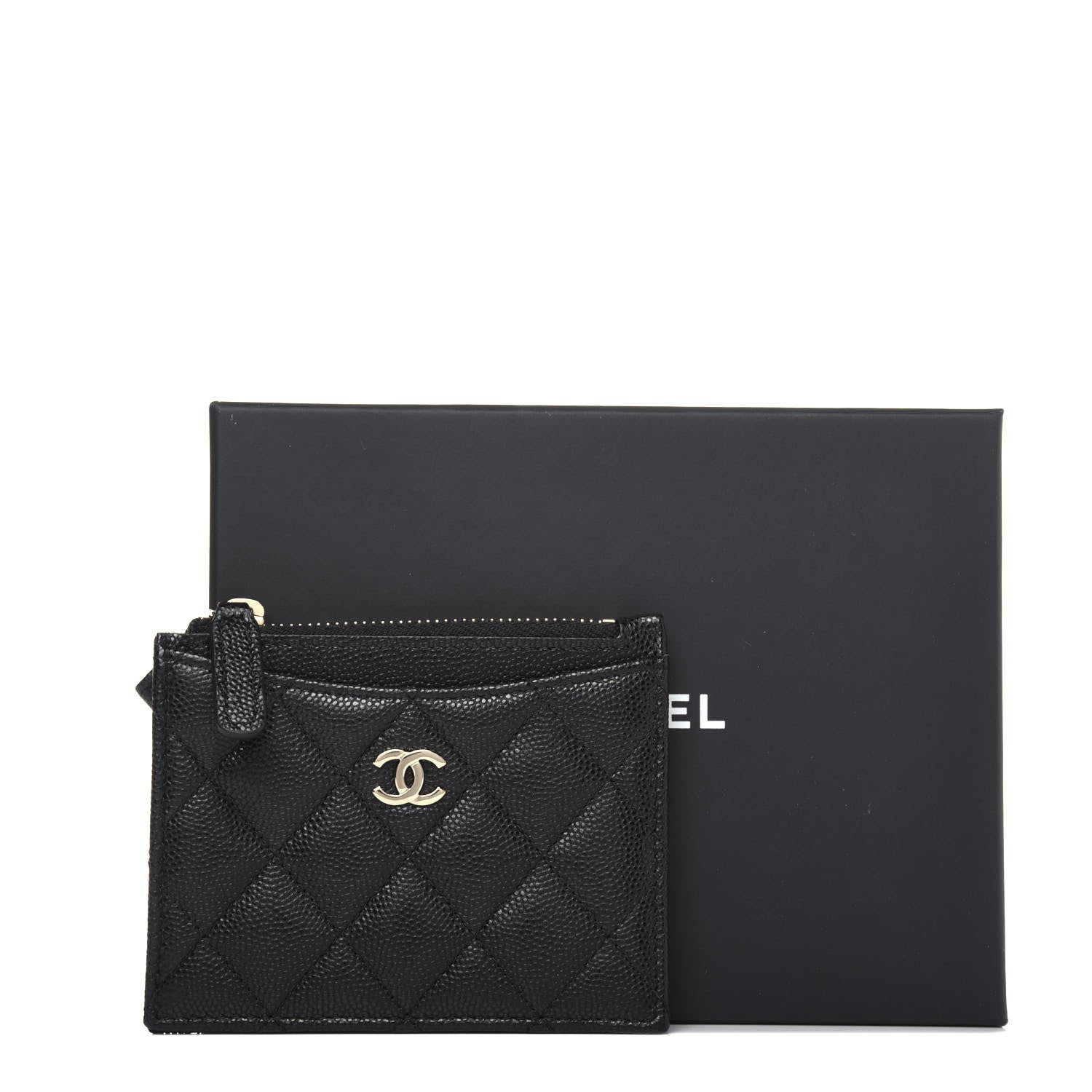 Chanel Caviar Quilted CC Zip Card Holder Black 11 of 11