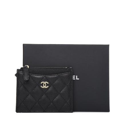 Chanel Caviar Quilted CC Zip Card Holder Black 11 of 11