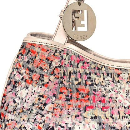 Fendi Zucchino Vitello Floral Forever Chef Shoulder Bag Rosa Papaya Rosa Confetto 8 of 15