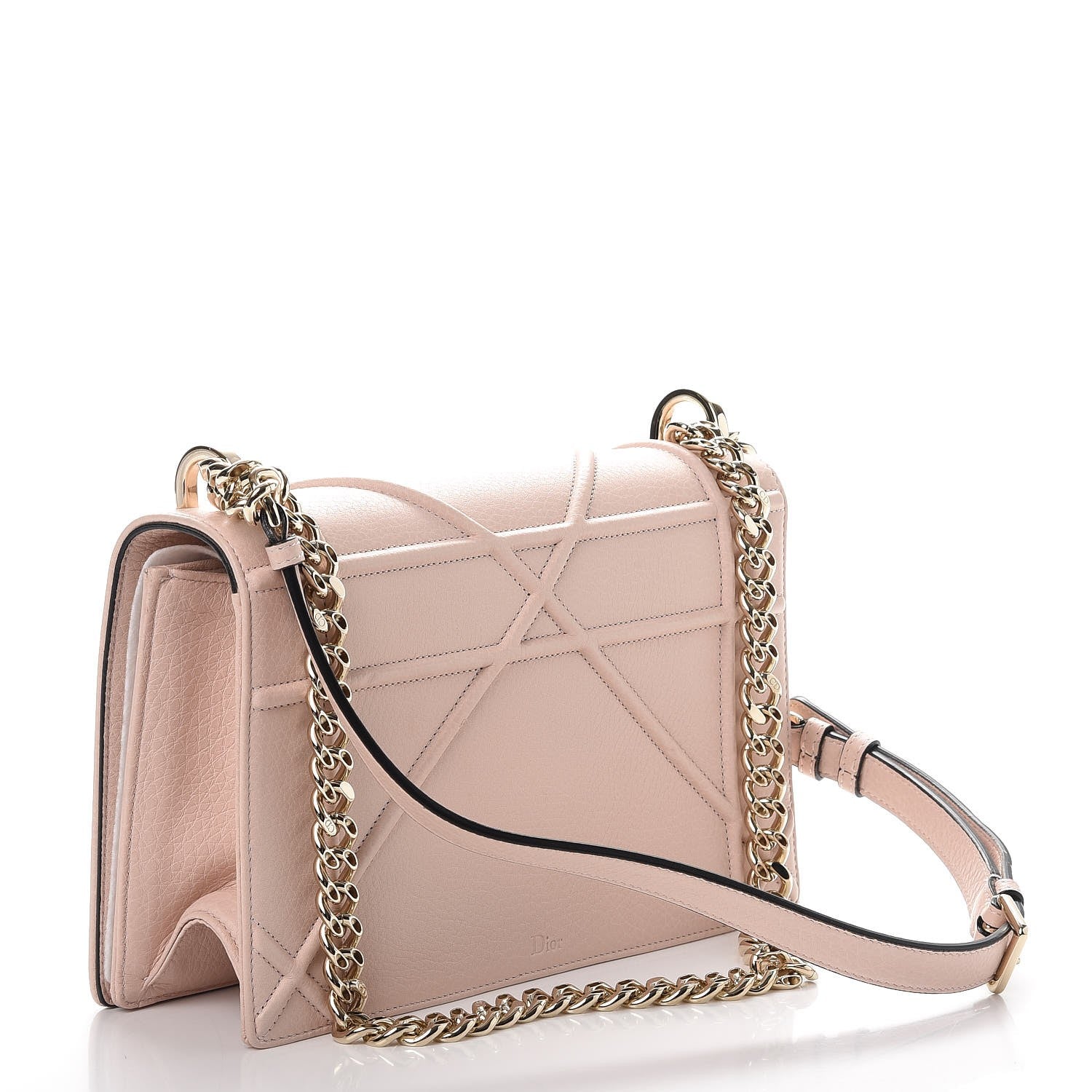 Christian Dior Grained Calfskin Medium Diorama Flap Bag Nude 3 of 8