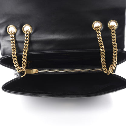 Saint Laurent Calfskin Y Quilted Monogram Medium Loulou Chain Satchel Black 5 of 12