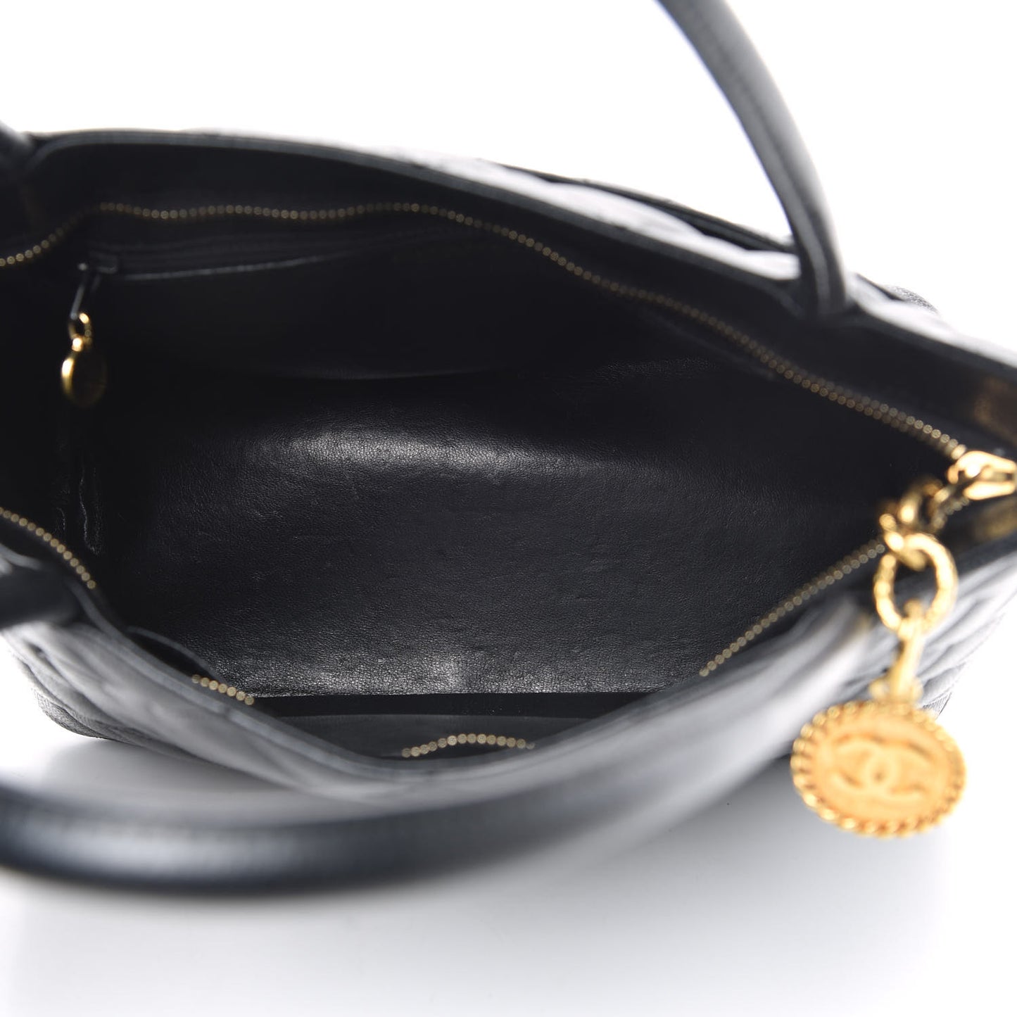 Caviar Quilted Medallion Tote Black