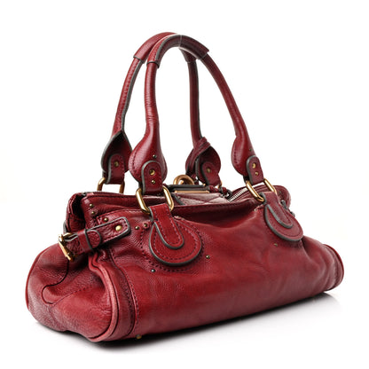 Chloe Calfskin Medium Paddington Satchel Dark Red 3 of 14