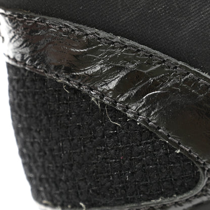 Chanel Tweed Patent Calfskin Sneaker High Boots 38.5 Black 10 of 10