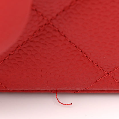 Chanel Caviar Quilted Jumbo Double Flap Red 11 of 13
