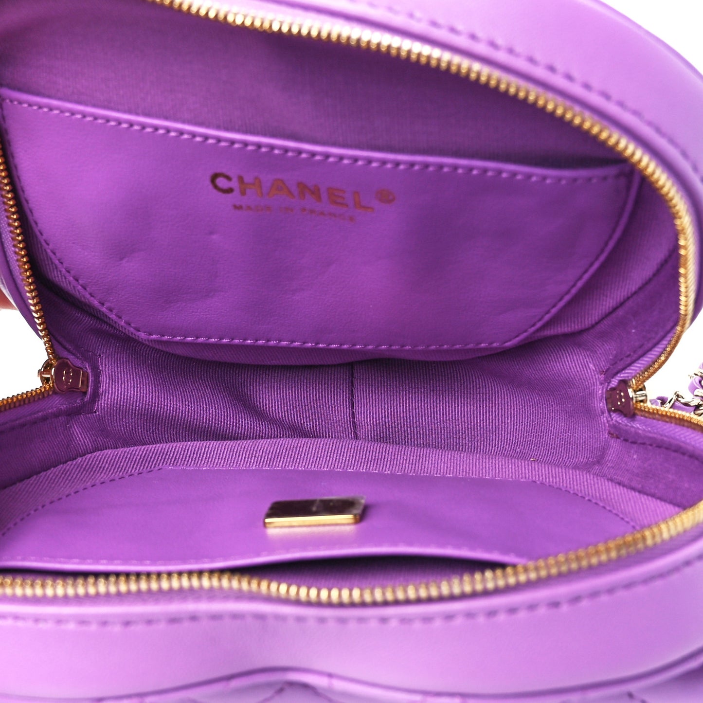 Lambskin Quilted CC In Love Heart Bag Purple