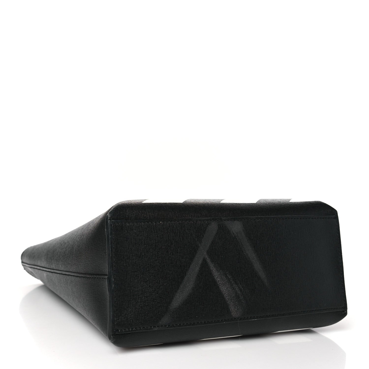 Off-White Saffiano Striped Diag Binder Crossbody Black White 4 of 12