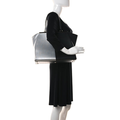 Fendi Vitello Elite Bi Color 3Jours Tote Argento Black 2 of 28