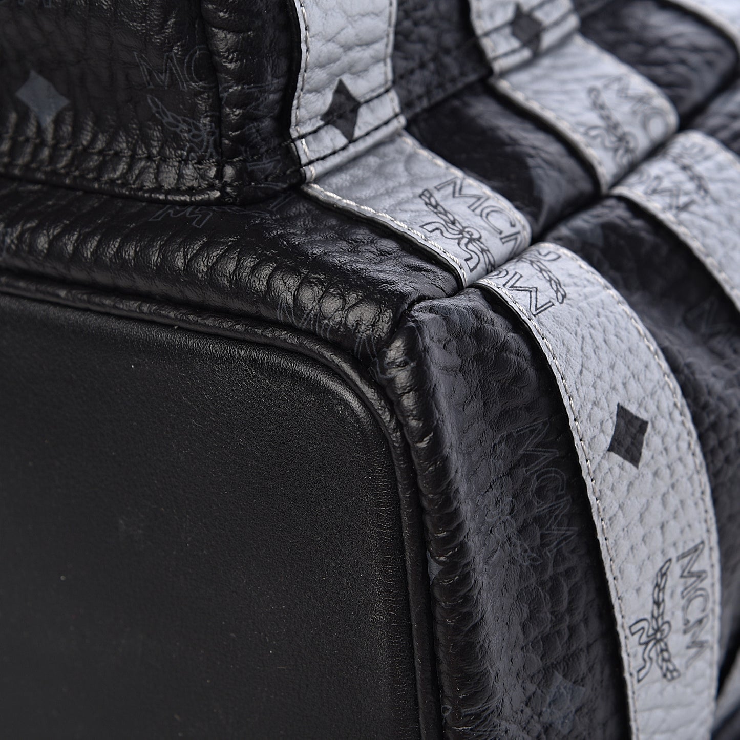 Metallic Visetos Striped Medium Stark Backpack Silver Black