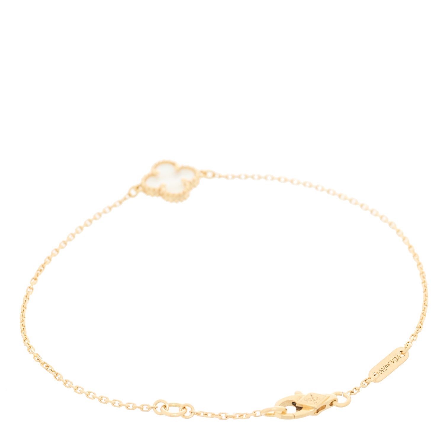 Van Cleef & Arpels 18K Yellow Gold Mother of Pearl Sweet Alhambra Bracelet 2 of 5