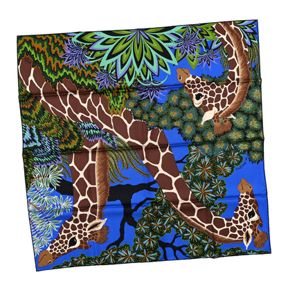 Hermes Silk The Three Graces Scarf 90 Bleu Vif Marron Vert 1 of 4