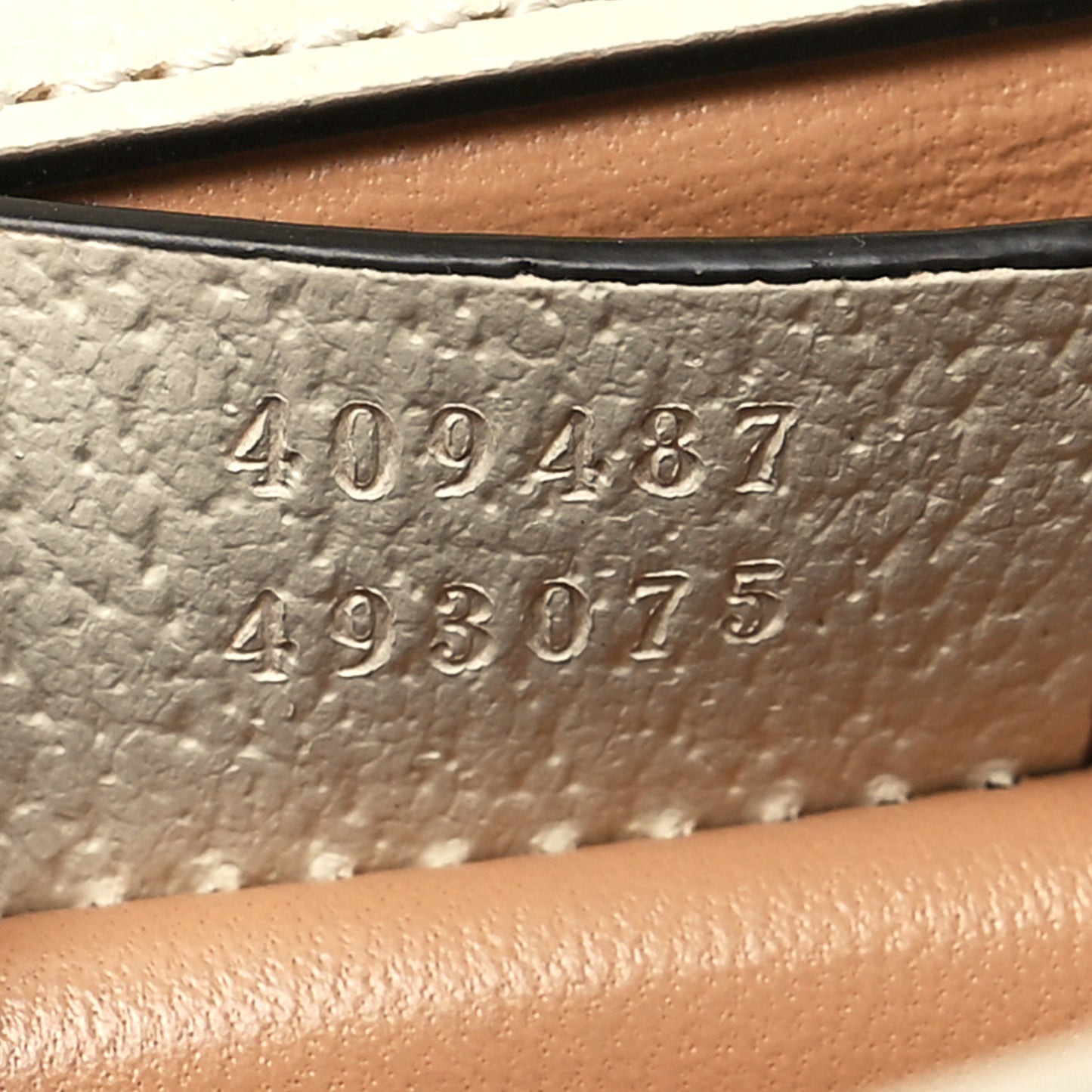 GG Supreme Monogram Berry Textured Dollar Calfskin Small Padlock Shoulder Bag Beige Ebony Light Copper Mystic White