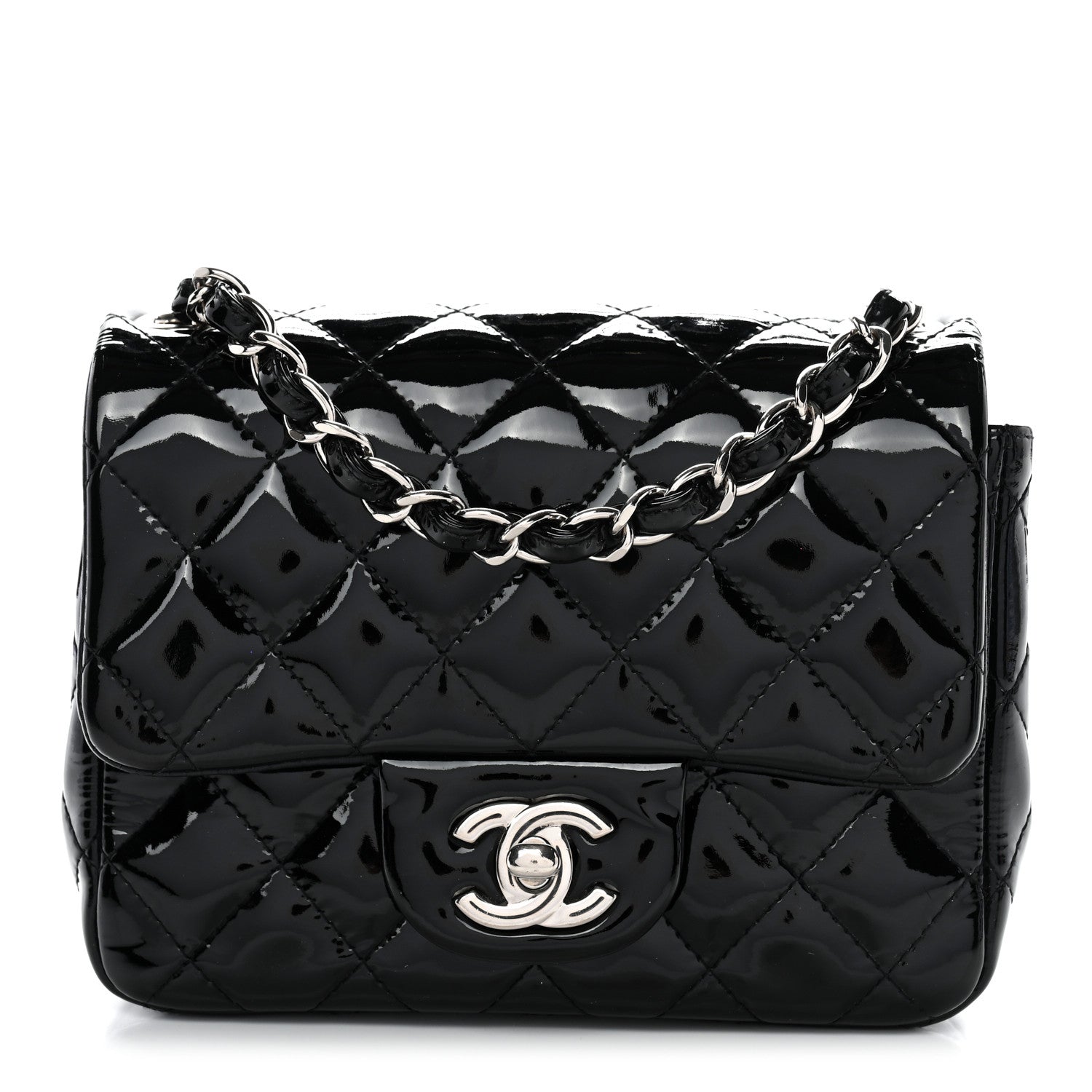 Chanel Patent Calfskin Quilted Mini Square Flap Black 1 of 10