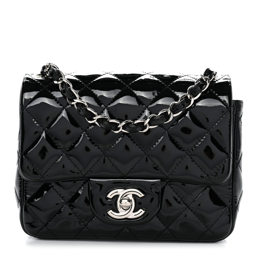 Chanel Patent Calfskin Quilted Mini Square Flap Black 1849488 ...
