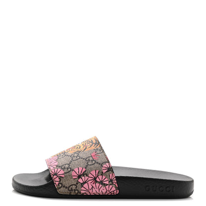 Gucci GG Supreme Monogram Bengal Slide Sandals 38 Beige Pink 1 of 10