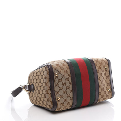 Gucci Monogram Vintage Web Medium Boston Dark Brown 3 of 9