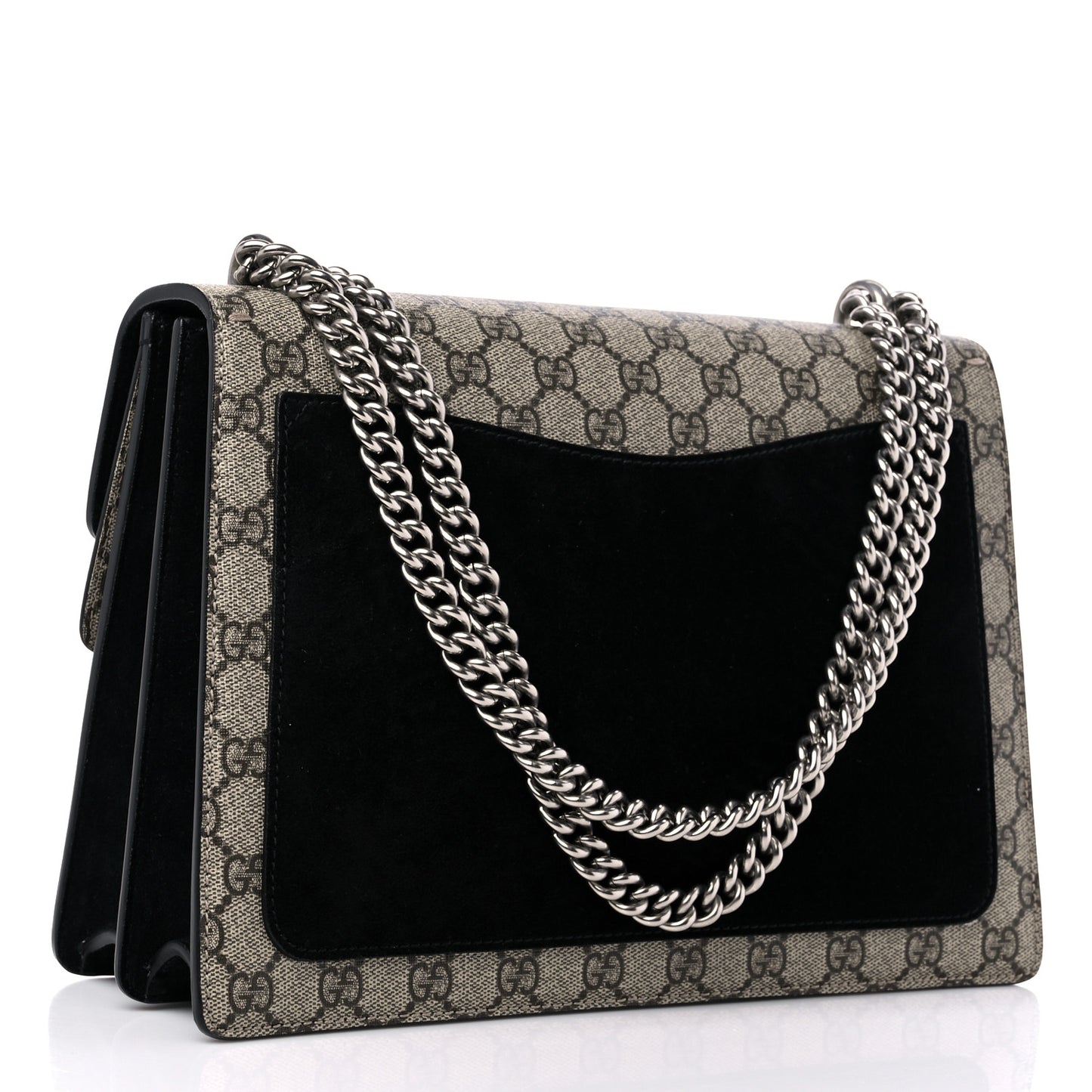 GG Supreme Monogram Medium Dionysus Shoulder Bag Black