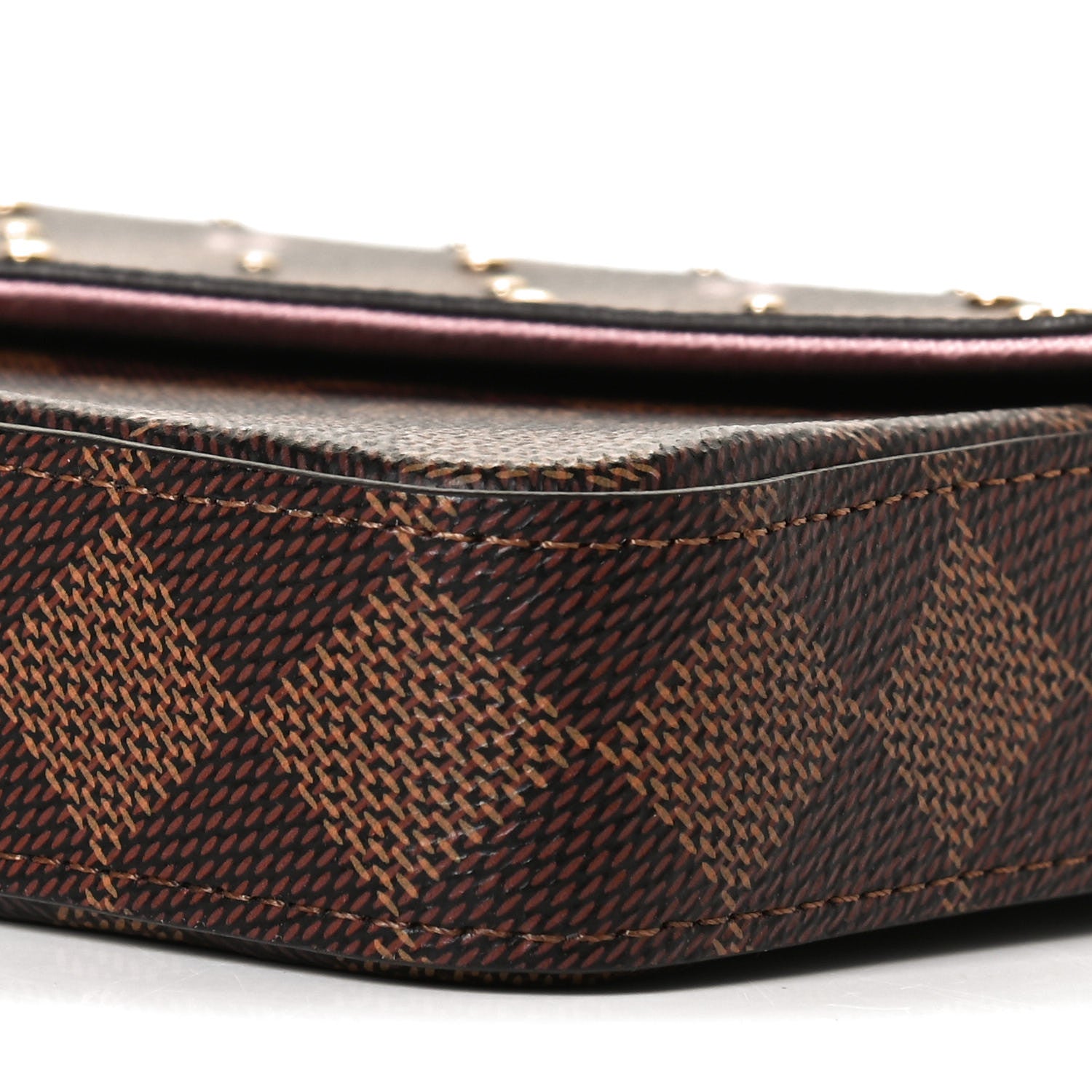 Louis Vuitton Damier Ebene Studded Pochette Felicie Chain Wallet 10 of 11