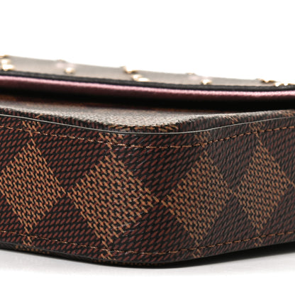 Louis Vuitton Damier Ebene Studded Pochette Felicie Chain Wallet 10 of 11