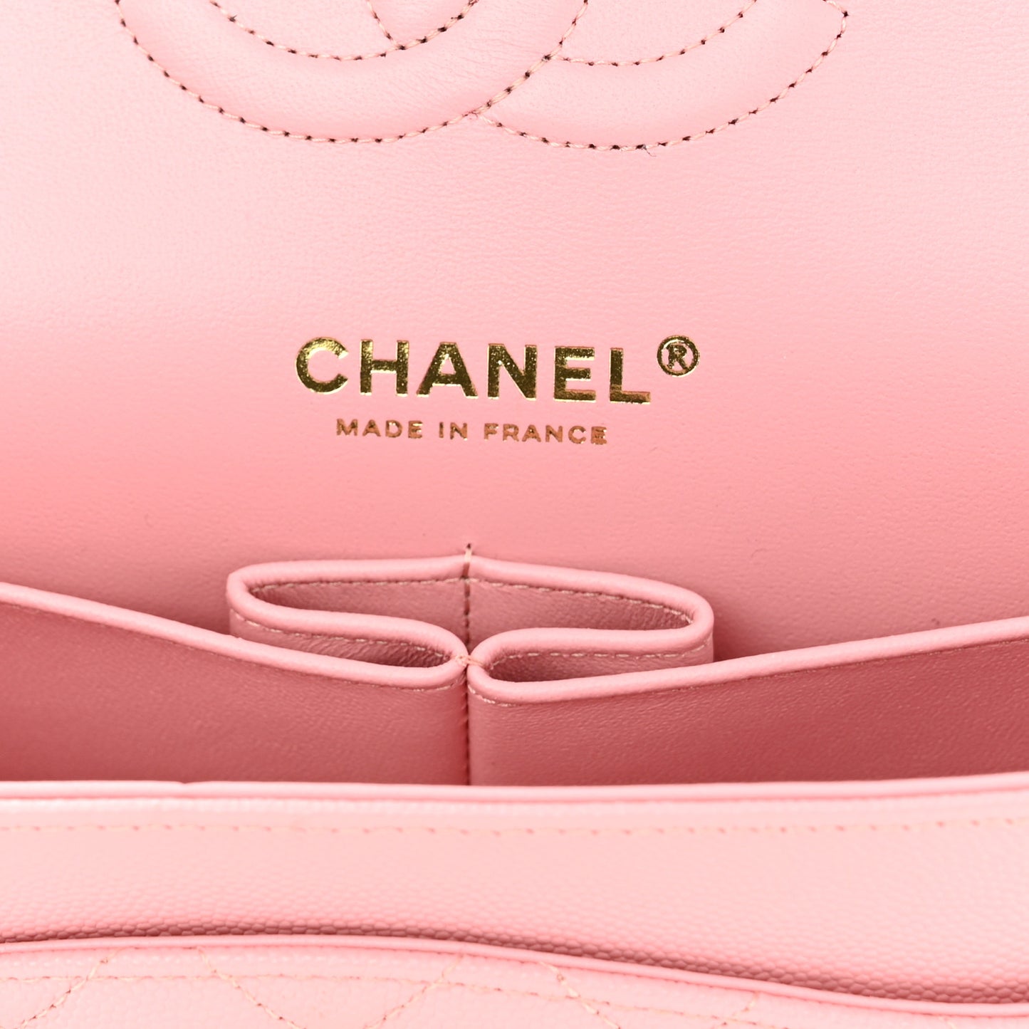 Caviar Quilted Medium Double Flap Pink