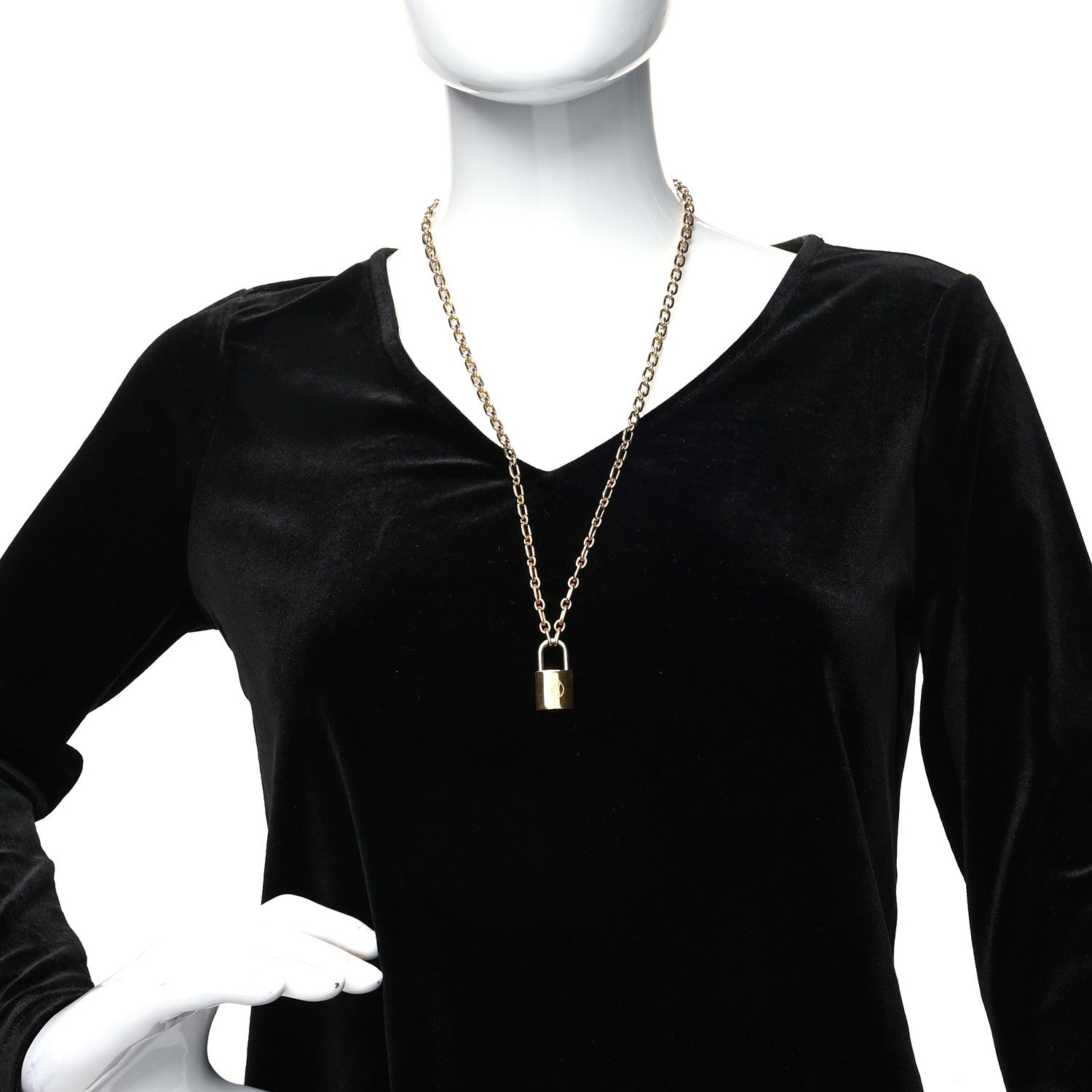 Louis Vuitton Lock Me Pendant Necklace Gold 2 of 5