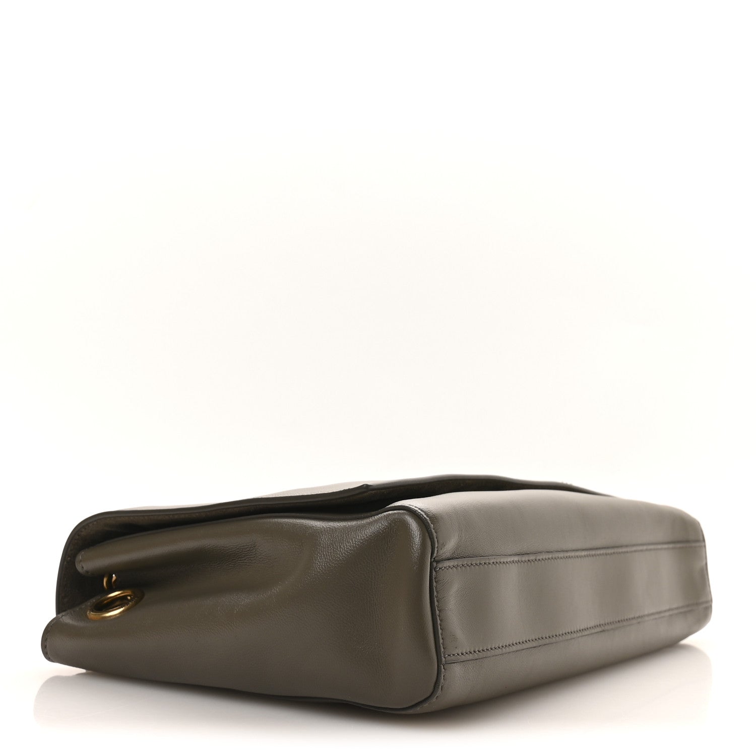 Saint Laurent Smooth Calfskin Suede Medium Reversible Monogram Kate Satchel Olive 6 of 18