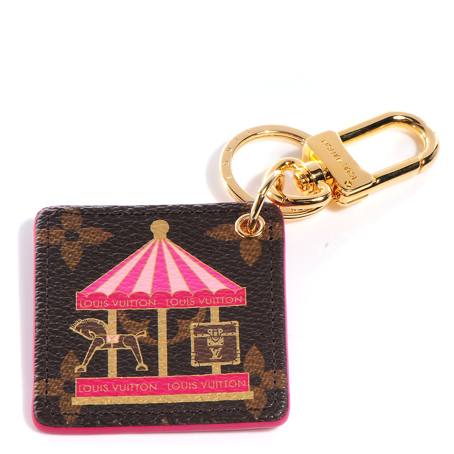 Louis Vuitton Monogram Illustre Carousel Bag Charm Key Ring Pink 1 of 5