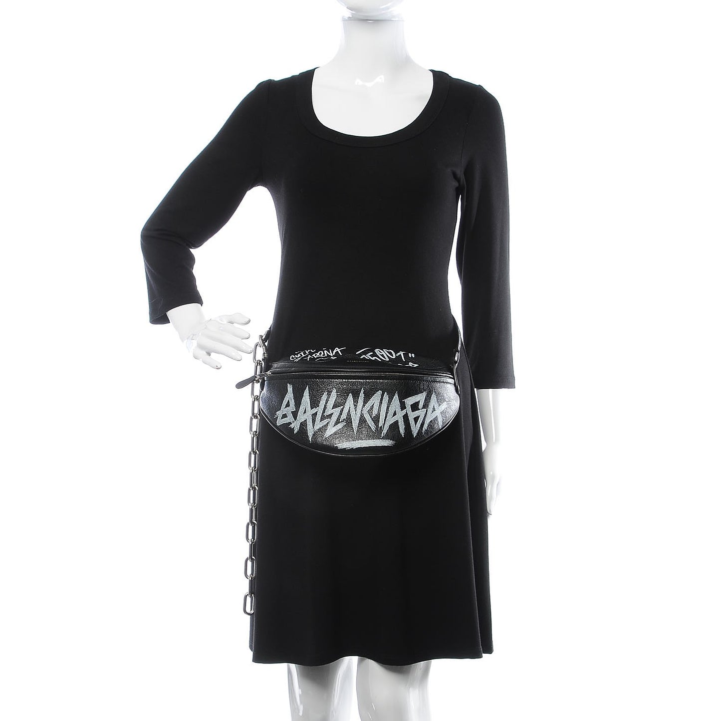 Agneau Arena Graffiti All Over XS Souvenir Belt Bag Black White