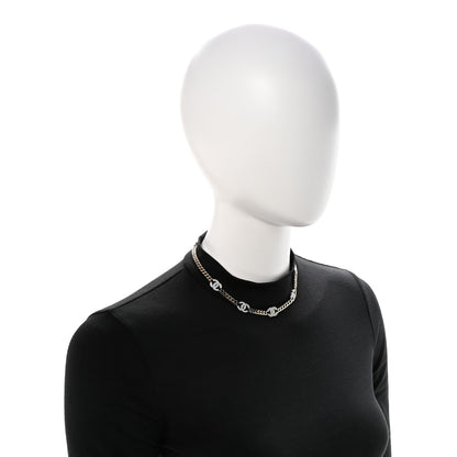 Chanel Crystal Chain CC Link Choker Gold Silver 2 of 6