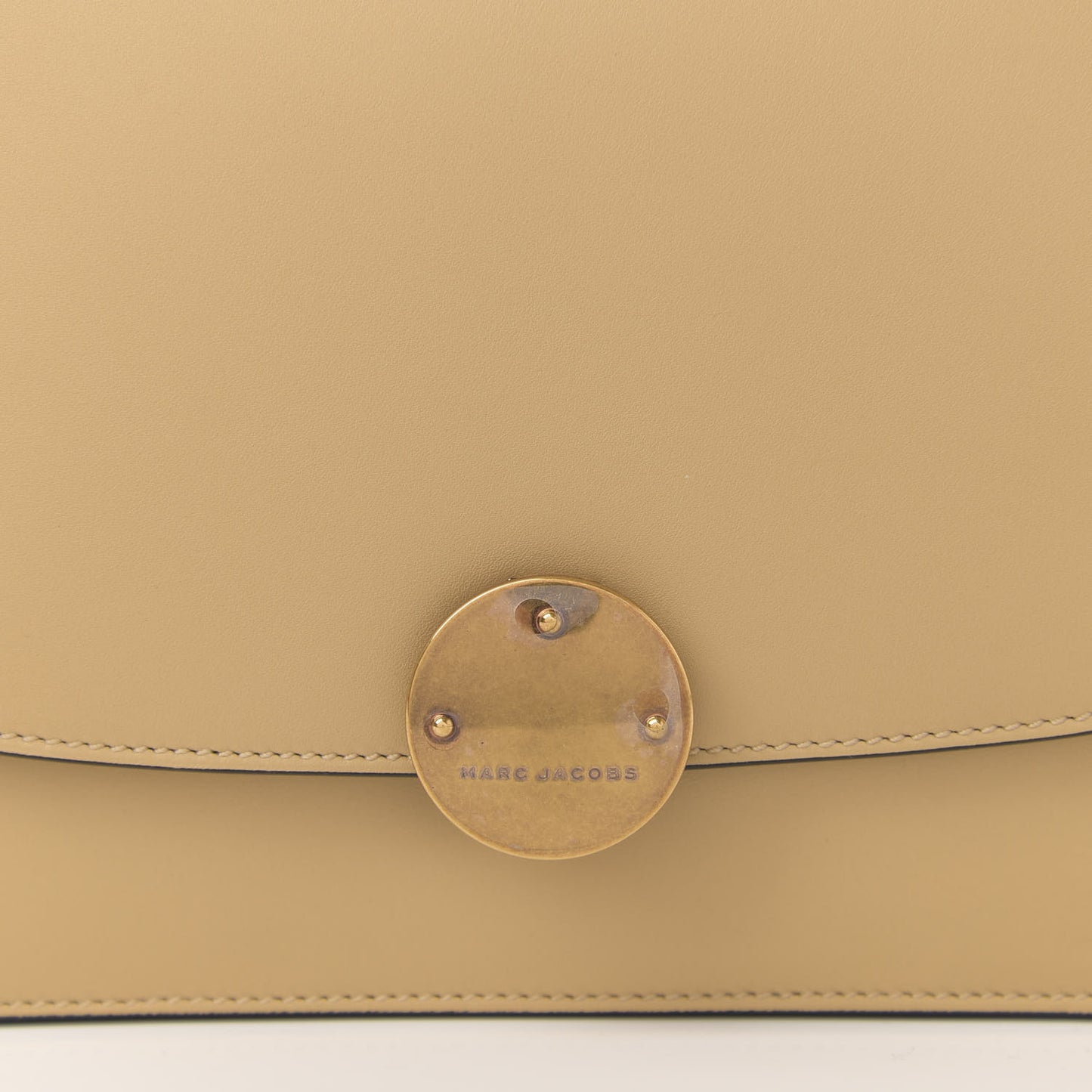 Calfskin Big Trouble Chain Bag Beige