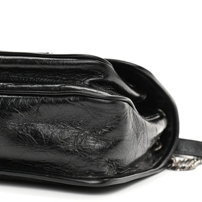 Saint Laurent Crinkled Lambskin Matelasse Monogram Baby Niki Chain Satchel Black 12 of 13