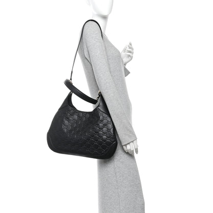 Gucci GG Calfskin Embossed B Medium Shoulder Bag Arabella Black 2 of 10