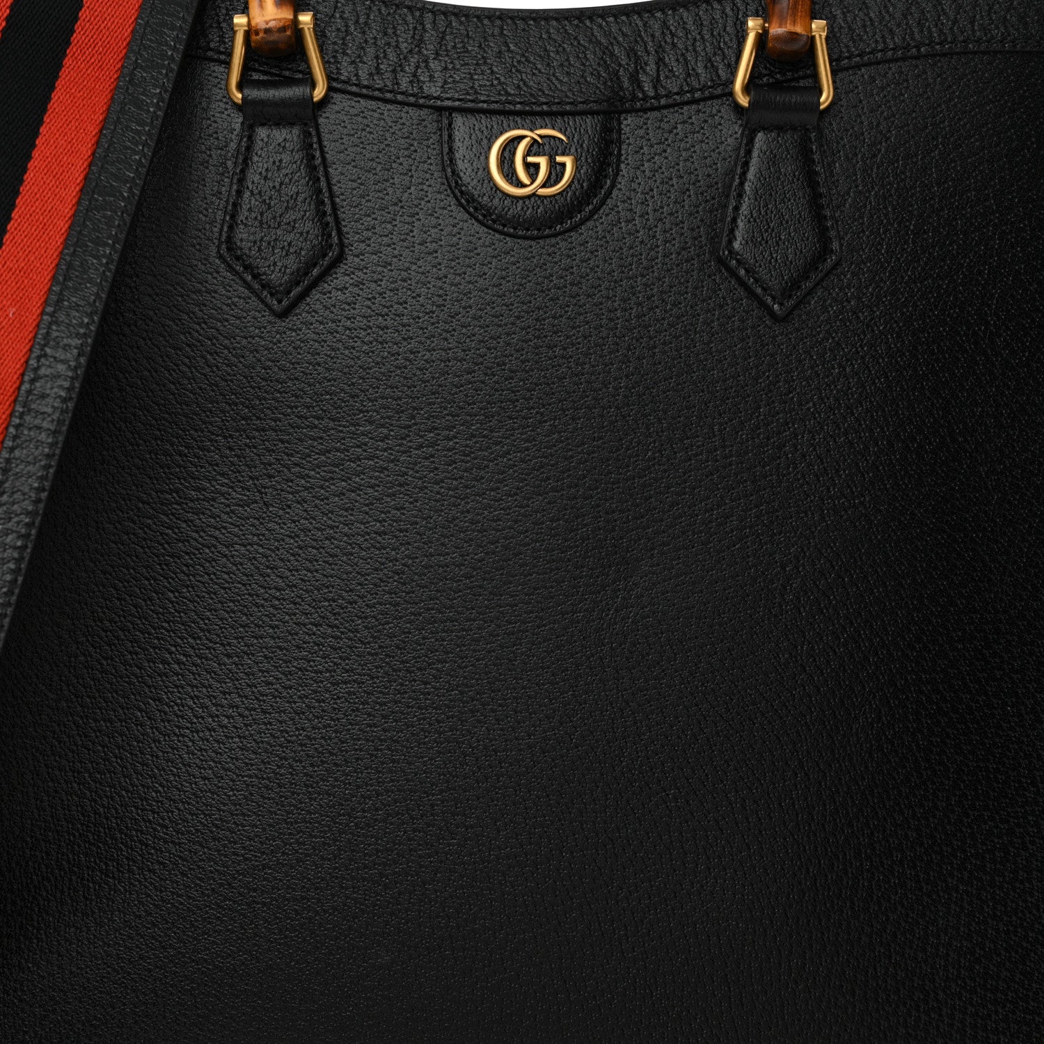 Gucci Wonka Grain Calfskin Large Diana Tote Bag Black 8 of 13