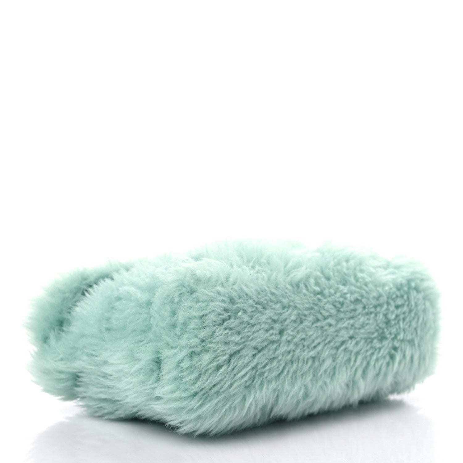 Saint Laurent Shearling Quilted Monogram Loulou Puffer Pouch Clutch Iced Mint 6 of 11