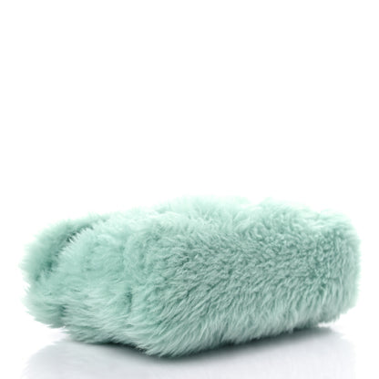 Saint Laurent Shearling Quilted Monogram Loulou Puffer Pouch Clutch Iced Mint 6 of 11