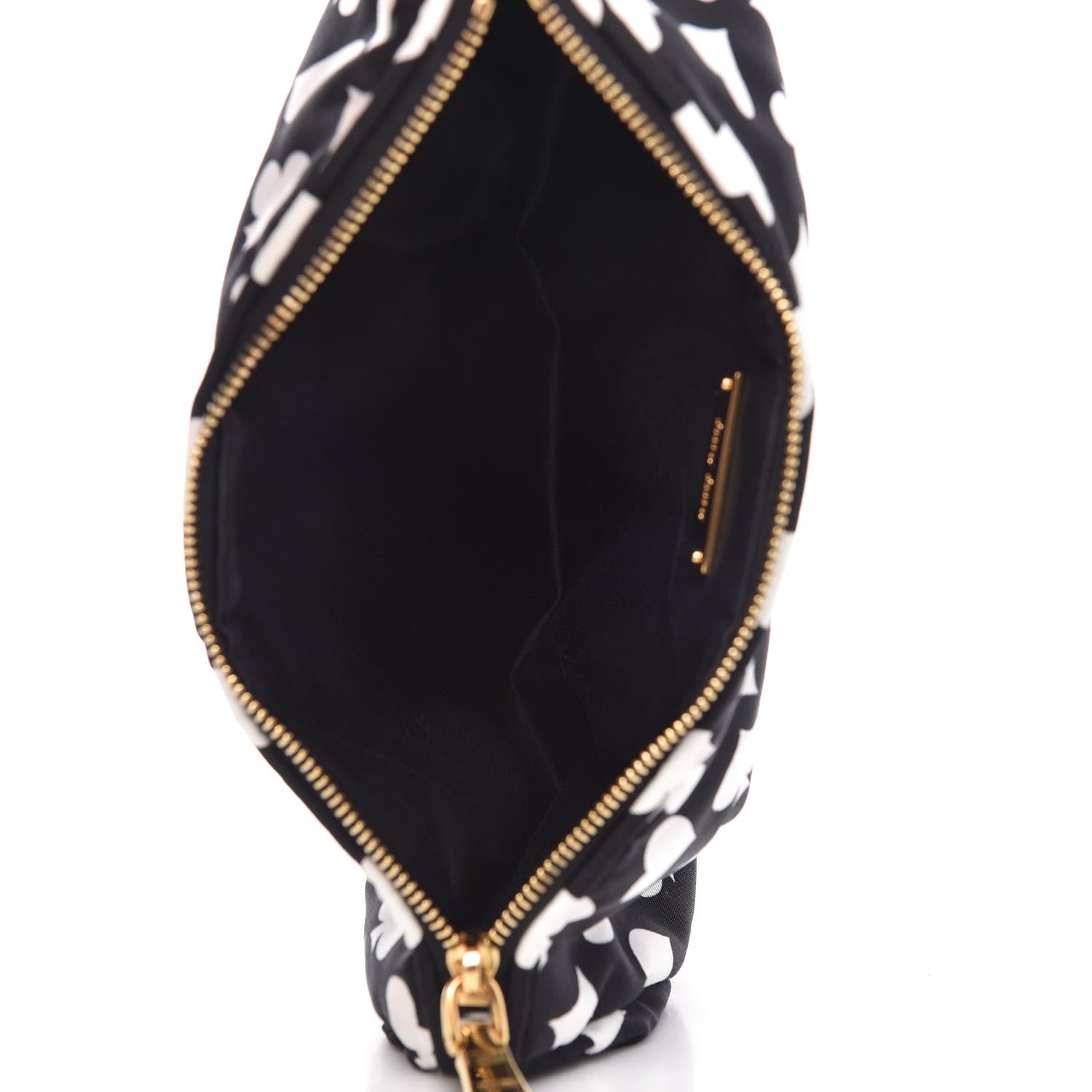 Miu Miu Faille Playing Card Print Clutch Black Black White 5 of 9