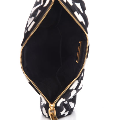Miu Miu Faille Playing Card Print Clutch Black Black White 5 of 9