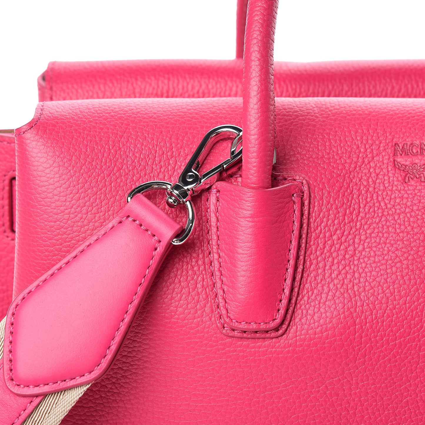 Grained Calfskin Medium Milla Tote Beetroot Pink