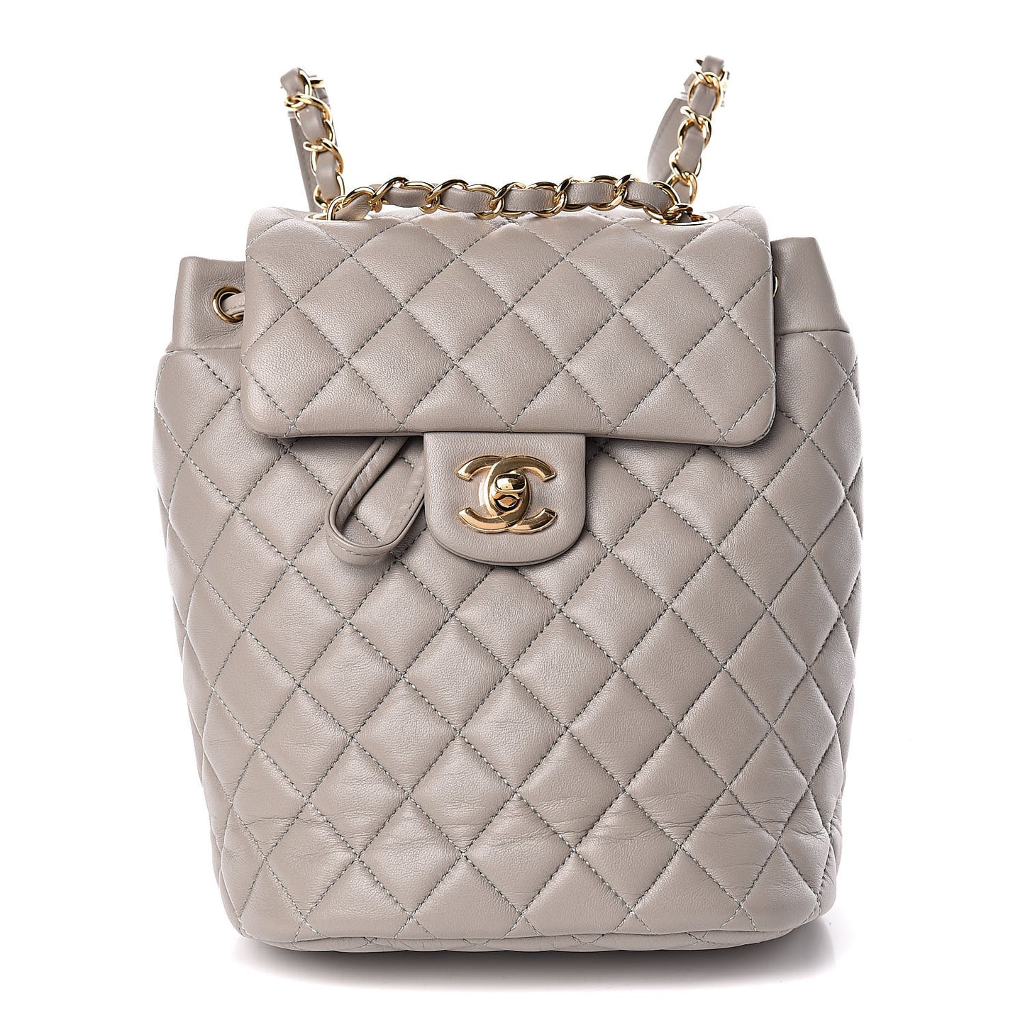Calfskin Quilted Mini Urban Spirit Backpack Grey