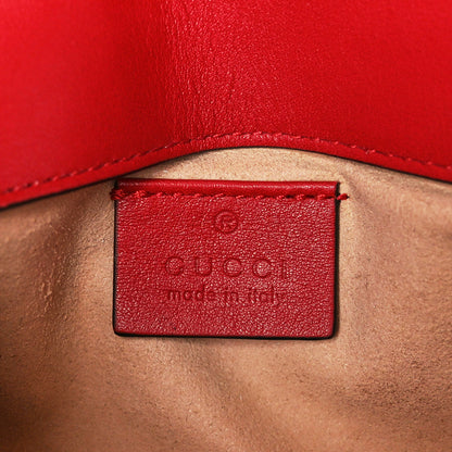 Gucci Calfskin Matelasse Super Mini GG Marmont Shoulder Bag Hibiscus Red 6 of 10