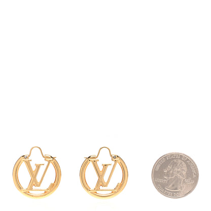 Louis Vuitton Metal Small Louise Hoop Earrings Gold 2 of 5