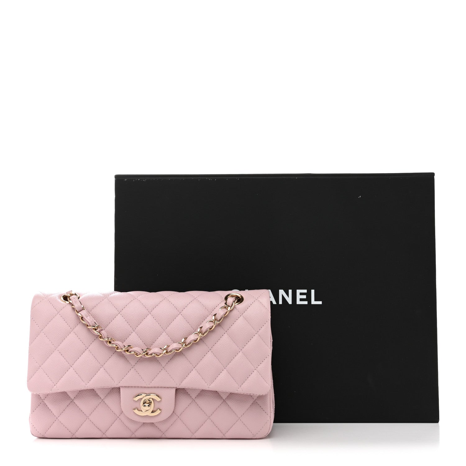 Chanel Caviar Quilted Medium Double Flap Light Pink 13 of 13