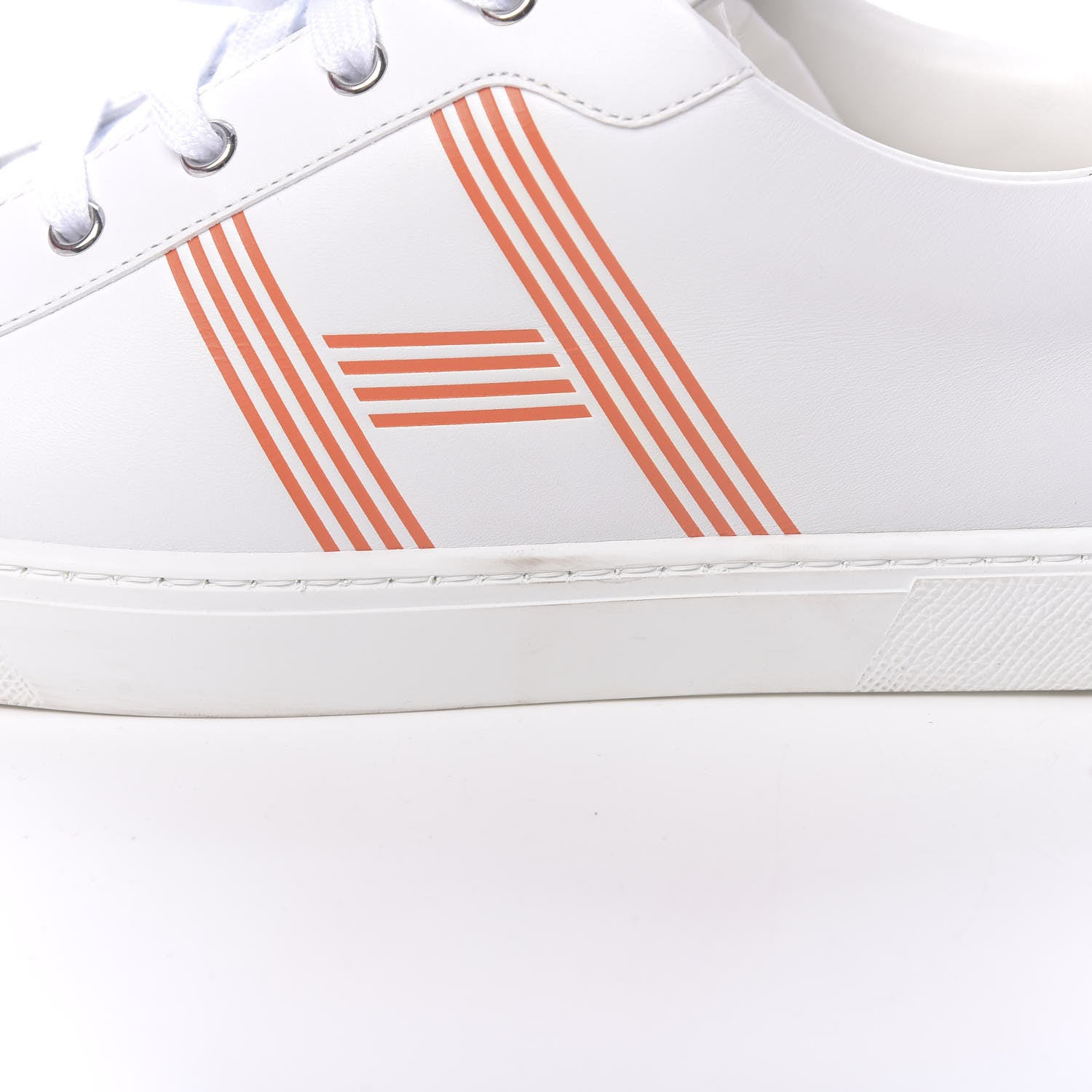 Hermes Calfskin Mens Avantage Sneakers 44 Orange 9 of 9