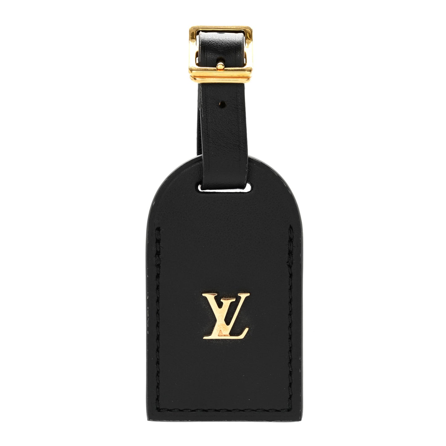 Calfskin City Steamer Luggage Tag Black